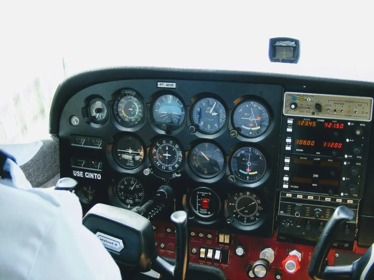 Airplane cockpit from the inside