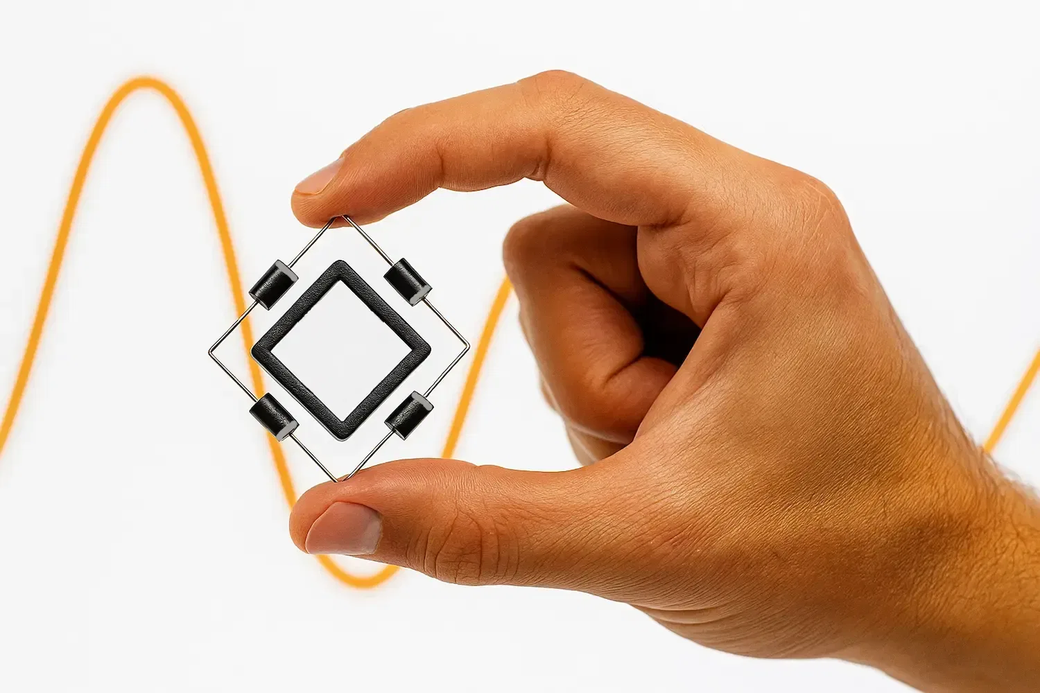 hand-gripping-a-diamon-bridge-rectifier-diodes-and-sin-wave-in-the-background